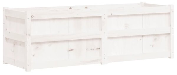 Fehér tömör fenyőfa kerti virágláda 150x50x50 cm