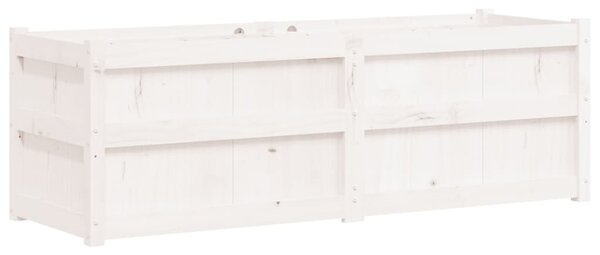 Fehér tömör fenyőfa kerti virágláda 150x50x50 cm
