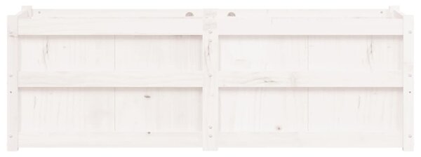 Fehér tömör fenyőfa kerti virágláda 150x50x50 cm