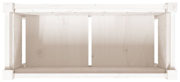 Fehér tömör fenyő kerti virágláda 70 x 31 x 70 cm