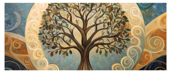 Kép – Életfa és spirálok (120x50 cm)