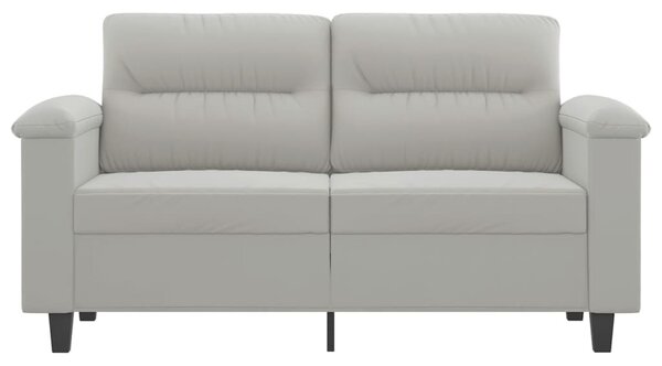 Kétszemélyes világosszürke mikroszálas szövetkanapé 120 cm
