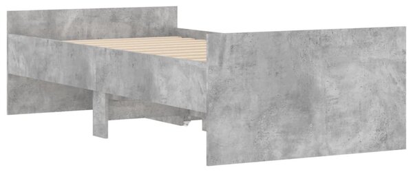 Betonszürke kisméretű egyszemélyes ágykeret 75 x 190 cm