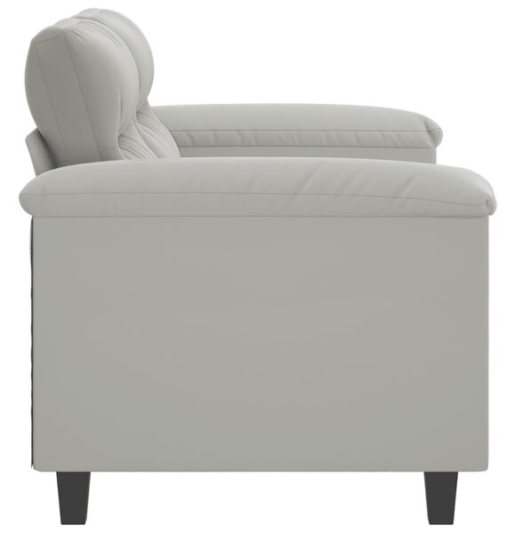 Kétszemélyes világosszürke mikroszálas szövetkanapé 120 cm