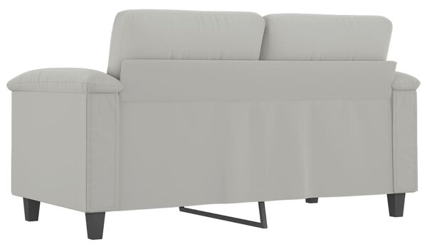 Kétszemélyes világosszürke mikroszálas szövetkanapé 120 cm