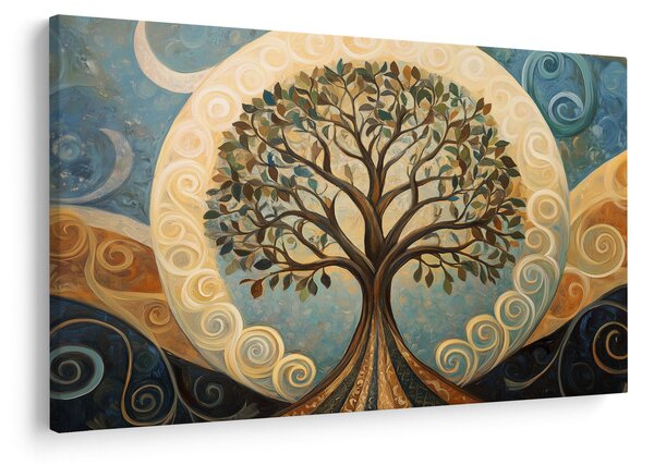 Kép – Életfa és spirálok (90x60 cm)
