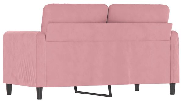 Kétszemélyes rózsaszín bársony kanapé 120 cm