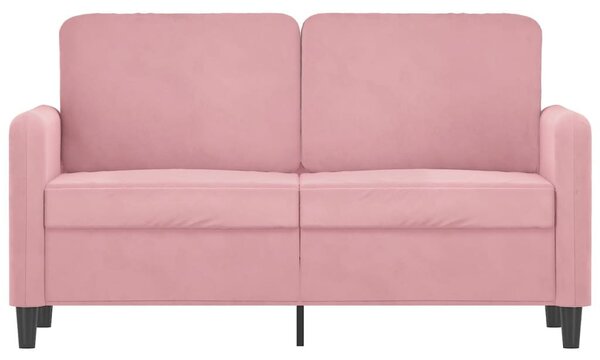 Kétszemélyes rózsaszín bársony kanapé 120 cm