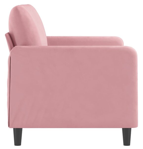 Kétszemélyes rózsaszín bársony kanapé 120 cm