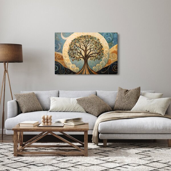 Kép – Életfa és spirálok (90x60 cm)