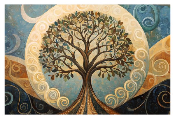Kép – Életfa és spirálok (90x60 cm)