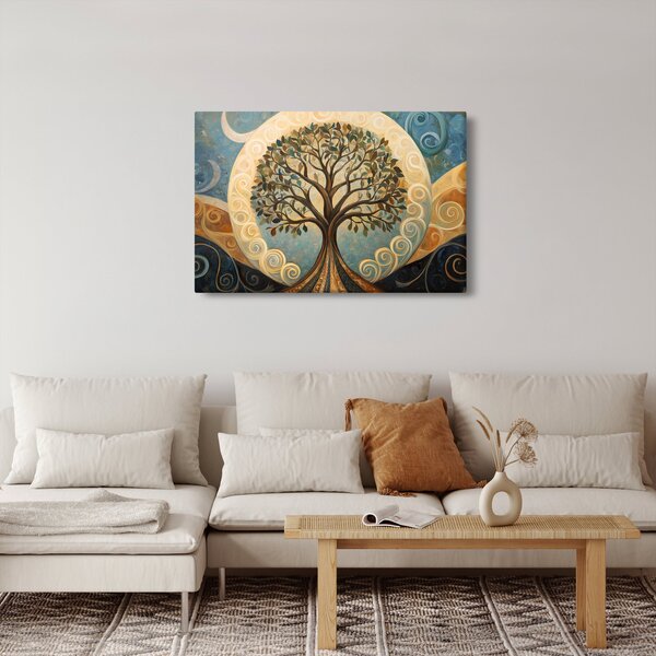 Kép – Életfa és spirálok (90x60 cm)