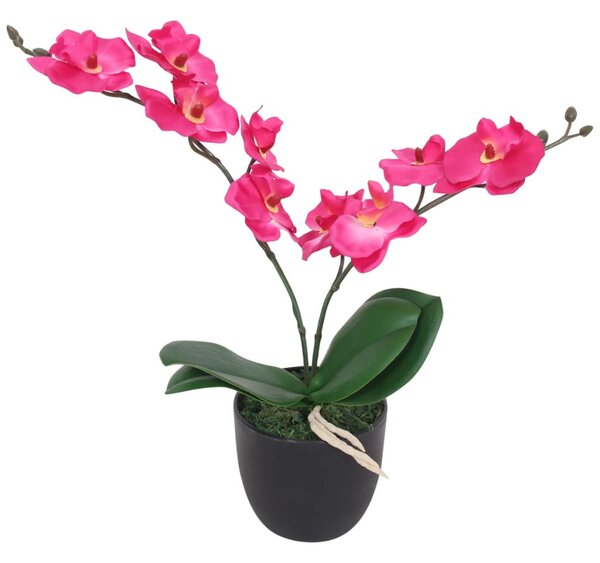 Műorchidea virágcseréppel 30 cm piros