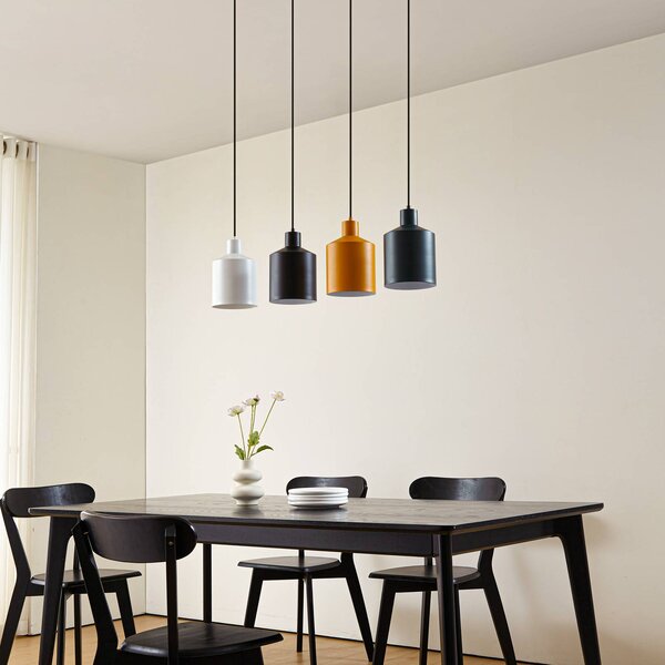 Lindby függőlámpa Tirane, színes, fém, hossza 94 cm, E27, dimmelhető, Fekete, Nappali / Étkező, fém, Modern