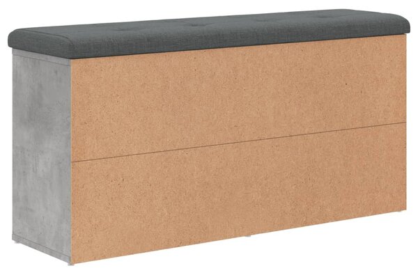 Betonszürke szerelt fa cipőtároló pad 102 x 32 x 50 cm