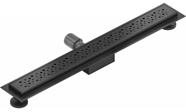 Mexen Lapos rozsdamentes zuhanyfolyó 60 cm, M12 minta, fekete, 1721060-15