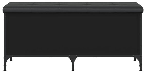 Fekete szerelt fa tárolópad 102 x 42 x 45 cm