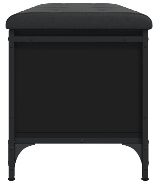Fekete szerelt fa tárolópad 102 x 42 x 45 cm