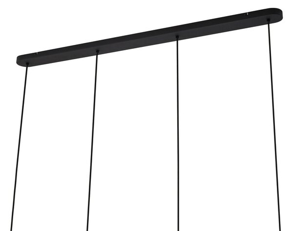 Arcchio Cosmina lógó lámpa, 4 izzós, hossza 120 cm, fekete, dimmelhető, Fekete, Konyha, fém, Modern
