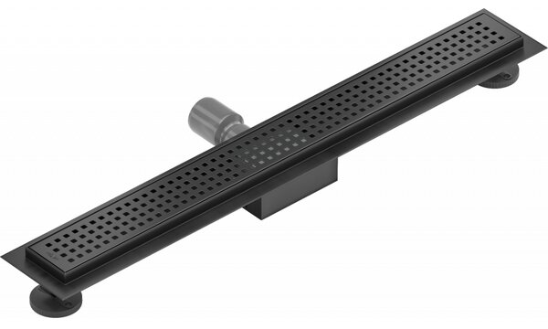 Mexen Lapos rozsdamentes acél zuhanyfolyó 50 cm M08 minta, fekete, 1725050-15