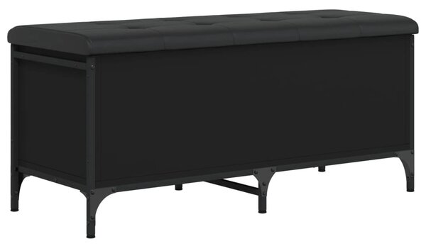 Fekete szerelt fa tárolópad 102 x 42 x 45 cm
