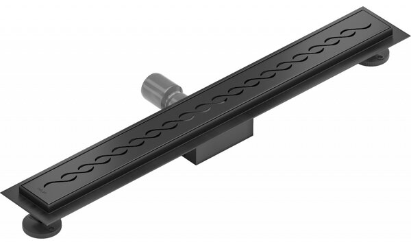 Mexen Lapos rozsdamentes zuhanyfolyó 50 cm, M18 minta, fekete, 1723050-15