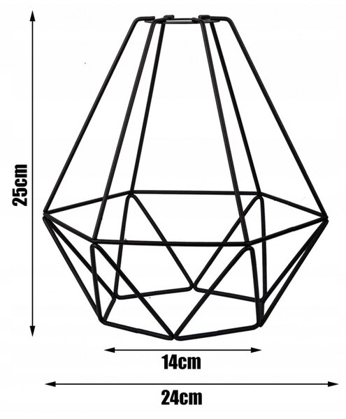 Glimex Diamond EKO drót búrás nagy állítható függőlámpa fekete / fehér 1x E27