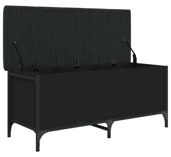 Fekete szerelt fa tárolópad 102 x 42 x 45 cm