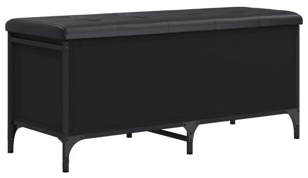 Fekete szerelt fa tárolópad 102 x 42 x 45 cm
