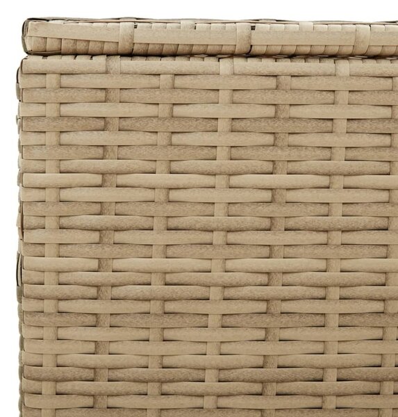 Vegyes bézs polyrattan kerti tárolóláda kerekekkel 190 L