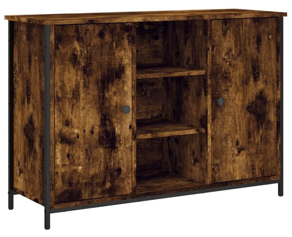Füstös tölgy színű szerelt fa tálalószekrény 100 x 35 x 70 cm