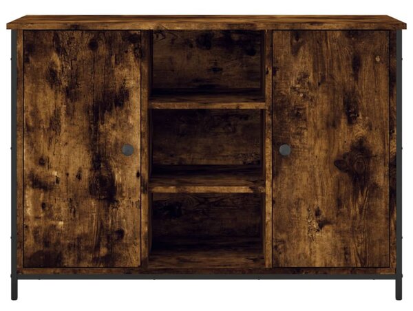 Füstös tölgy színű szerelt fa tálalószekrény 100 x 35 x 70 cm