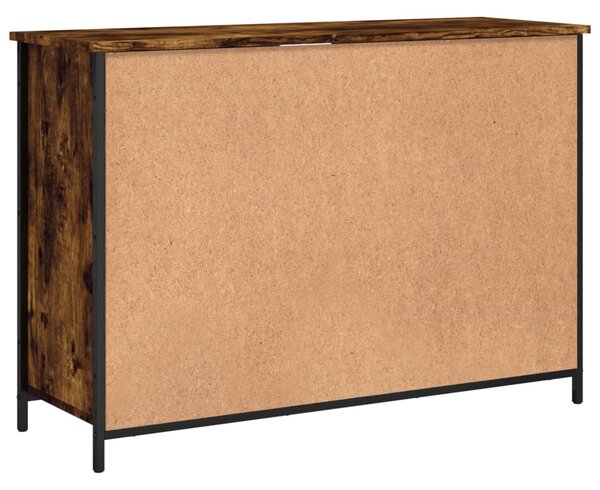 Füstös tölgy színű szerelt fa tálalószekrény 100 x 35 x 70 cm