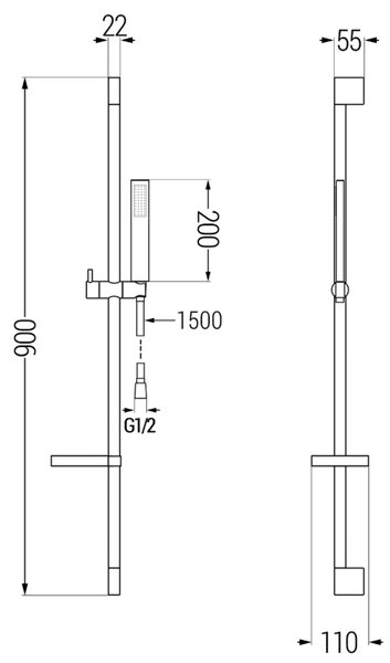 Mexen DS00 zuhanykészlet, krómozott - 785004583-00