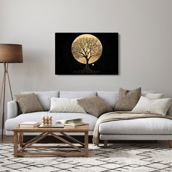 Kép – Fa arany teliholdban I. (90x60 cm)
