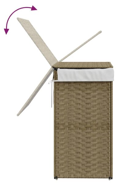Polyrattan szennyeskosár fedéllel 46x33x60 cm