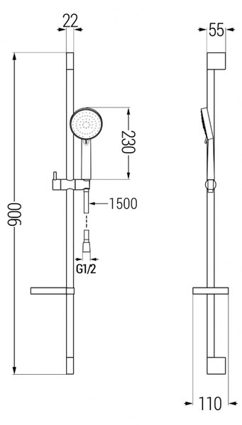 Mexen zuhanygarnitúra DS75, króm / fehér, 785754583-02
