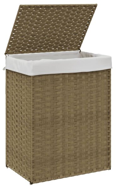 Polyrattan szennyeskosár fedéllel 46x33x60 cm