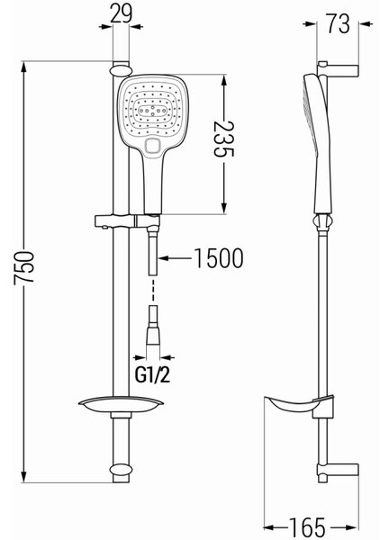 Mexen DB17 fekete, tolózuhany készlet - 785174584-70