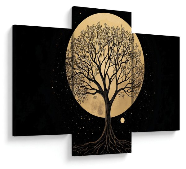 Kép – Fa arany teliholdban I. (90x60 cm)