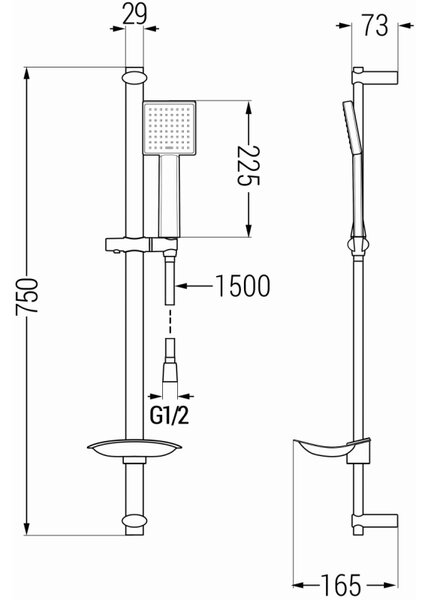 Mexen zuhanygarnitúra DB45, króm, 785454584-00