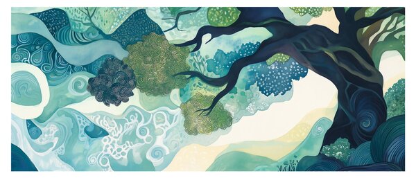 Kép – Az életfa zöld lombkoronája (120x50 cm)