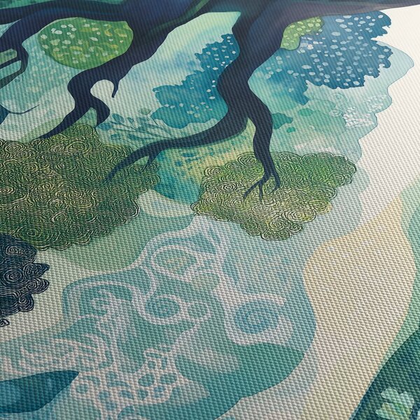 Kép – Az életfa zöld lombkoronája (120x50 cm)