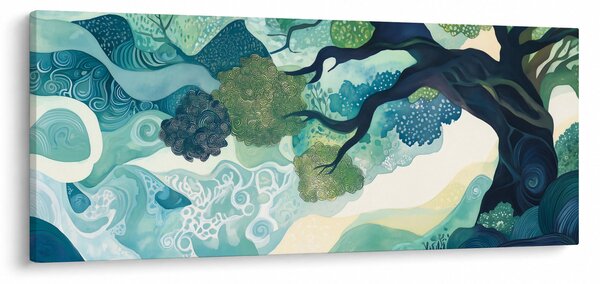 Kép – Az életfa zöld lombkoronája (120x50 cm)