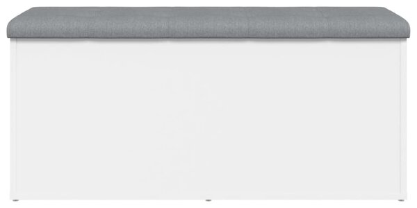 Fehér, öntött/fából készült tárolópad 102 x 42 x 45 cm