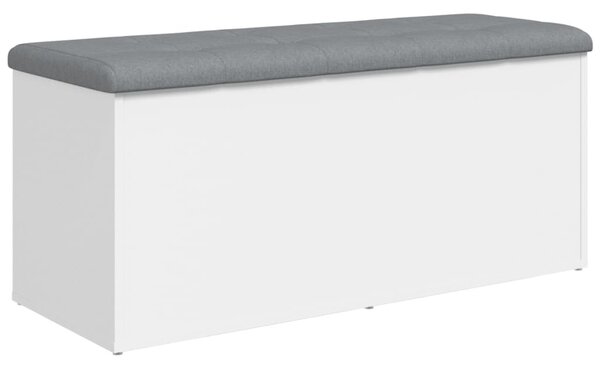 Fehér, öntött/fából készült tárolópad 102 x 42 x 45 cm