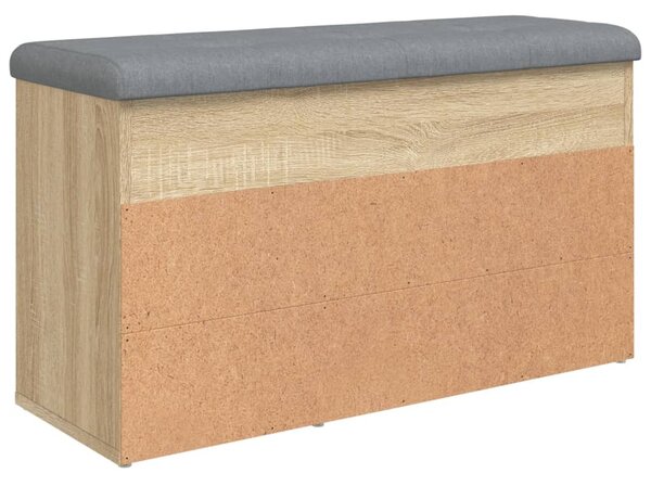 Sonoma tölgy színű szerelt fa cipőtároló pad 82 x 32 x 45,5 cm