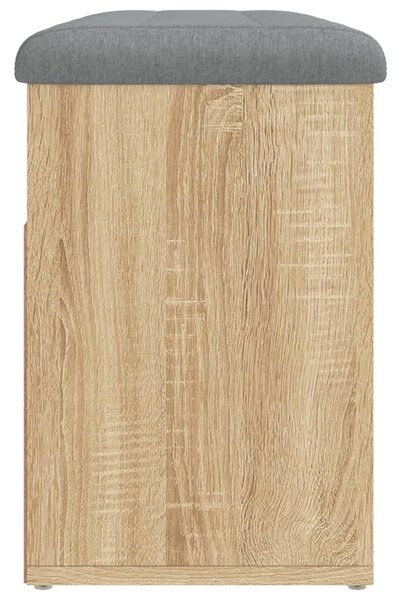 Sonoma tölgy színű szerelt fa cipőtároló pad 82 x 32 x 45,5 cm
