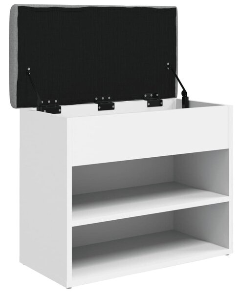 Fehér cipőpad 62 x 32 x 50 cm rétegelt fából