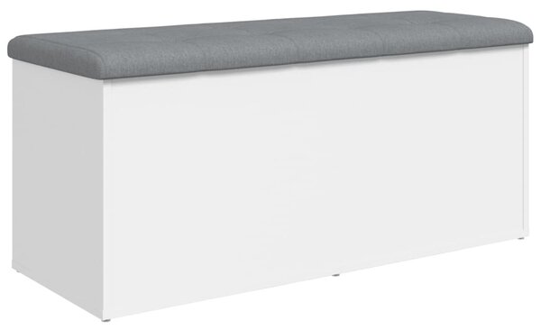 Fehér, öntött/fából készült tárolópad 102 x 42 x 45 cm